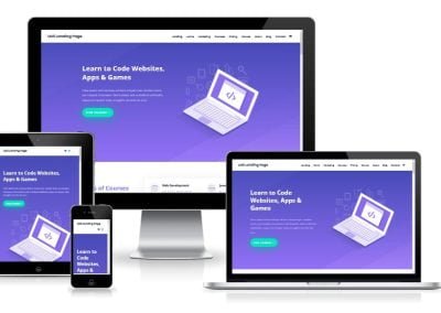 LMS Landing Page design using DIVI theme