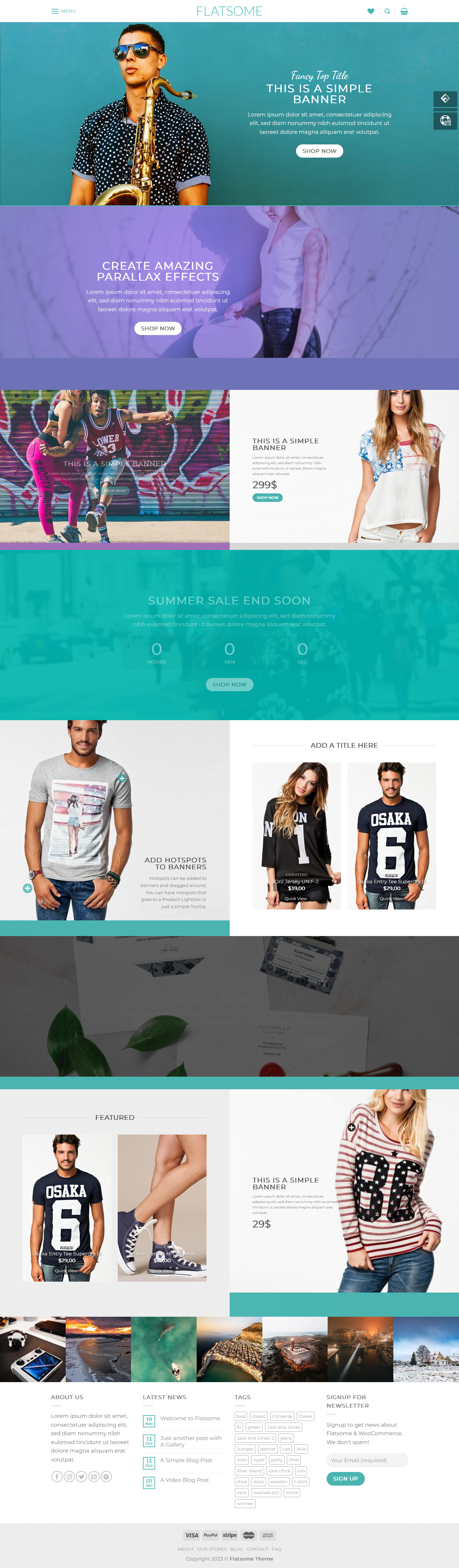 Parallax Shop - Flatsome Woocommerce website design