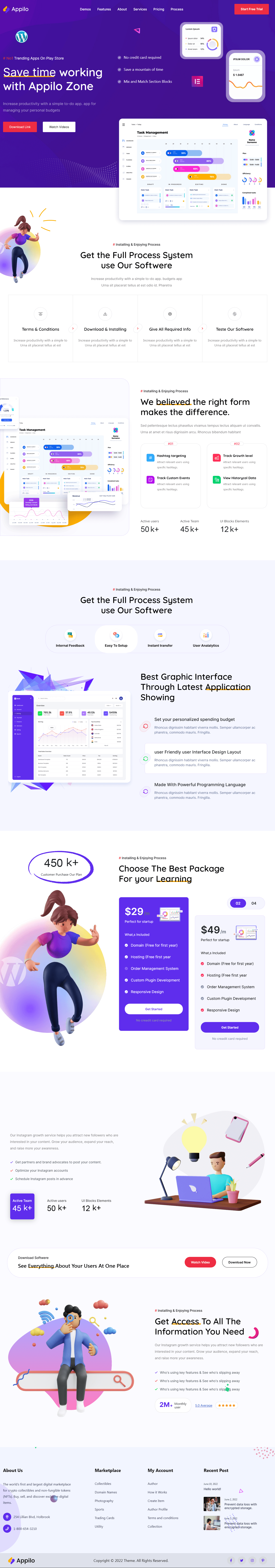 Onepage SasS Landing Page design